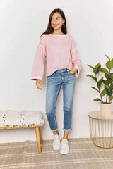 Angel Wings Contrast Detail Dropped Shoulder Knit Top - Trendsi - Flyclothing LLC