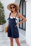 Knotted Strap Romper with Pockets - Trendsi
