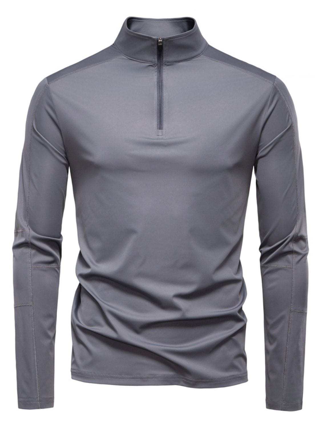 Men's Sun Protection Long Sleeve Half-Zip T-Shirt - Trendsi - Flyclothing LLC