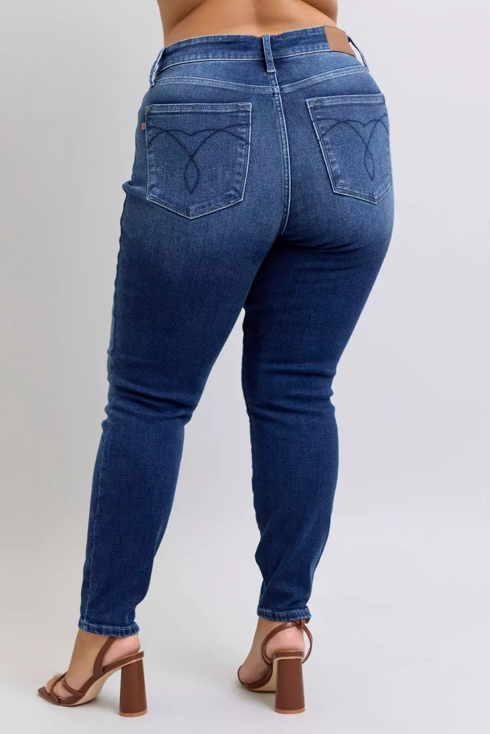Judy Blue Full Size Washed Thermal Skinny Jeans Plus Size - Trendsi - Flyclothing LLC