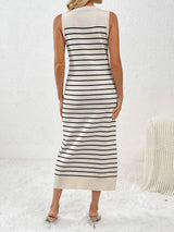 Round Neck Sleeve Midi Knit Dress - Trendsi - Flyclothing LLC