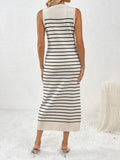 Round Neck Sleeve Midi Knit Dress - Trendsi