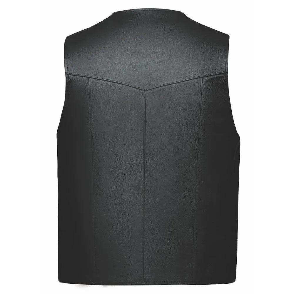 Cattleman - Mens Premium Leather Vest - Unik Just for Bikers - Flyclothing LLC