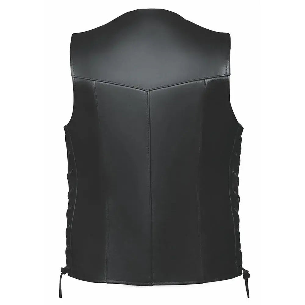 Bronco - Men's Premium Leather Motorcycle Vest - Unik Just for Bikers - Flyclothing LLC