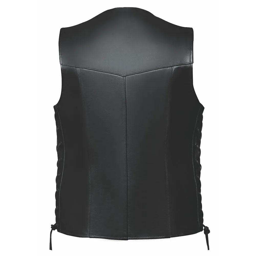 Bronco - Mens Premium Leather Vest - Unik Just for Bikers - Flyclothing LLC