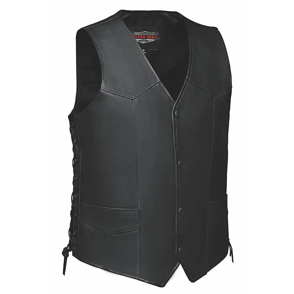 Bronco - Men's Premium Leather Motorcycle Vest - Unik Just for Bikers - Flyclothing LLC
