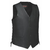 Bronco - Men's Premium Leather Motorcycle Vest - Unik Just for Bikers - Flyclothing LLC