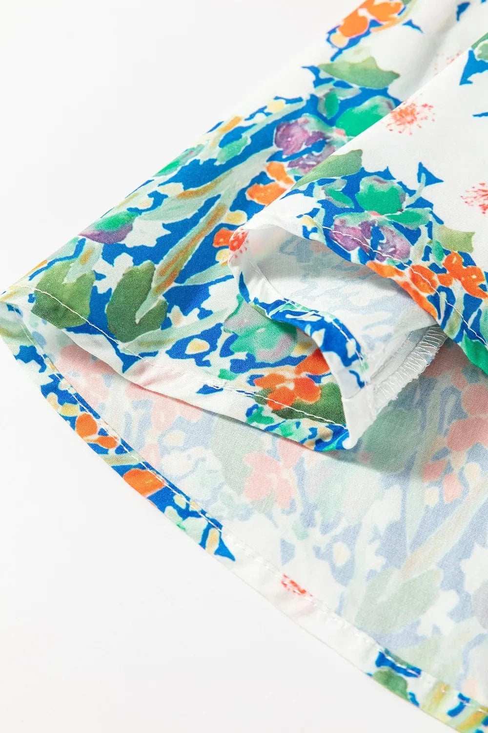 Floral Print Bow Applique Slit Sleeveless Peplum Blouse - Trendsi - Flyclothing LLC