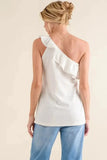 And The Why Ruffle One Shoulder Sleeveless Tank Top - Trendsi