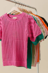 BiBi Crochet Lace Top With Puff Sleeves - Trendsi - Flyclothing LLC