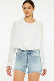 Kancan High Rise Side Slit Denim Shorts - Trendsi