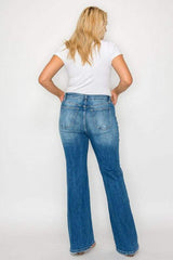 bytos Full Size Distressed High Rise Jeans with Pockets - Trendsi - Flyclothing LLC