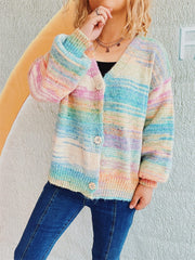 Button Up Long Sleeve Cardigan - Trendsi