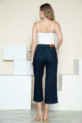 Judy Blue Full Size Side Seam Braid Detail Crop Wide Leg Jeans - Trendsi - Flyclothing LLC