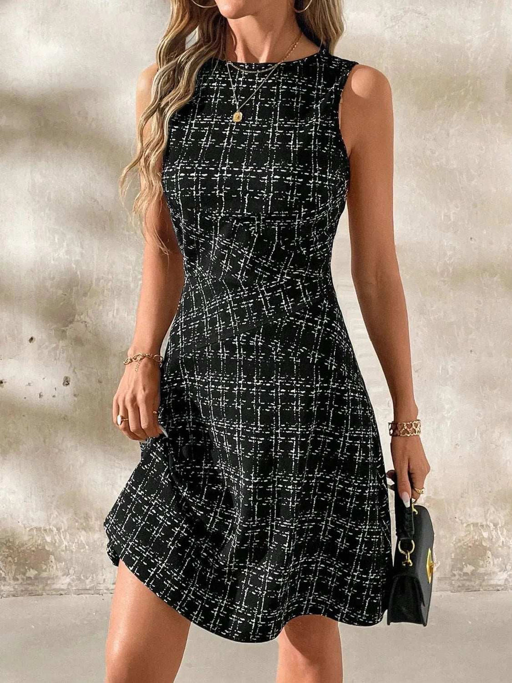 Round Neck Sleeveless Dress - Trendsi - Flyclothing LLC