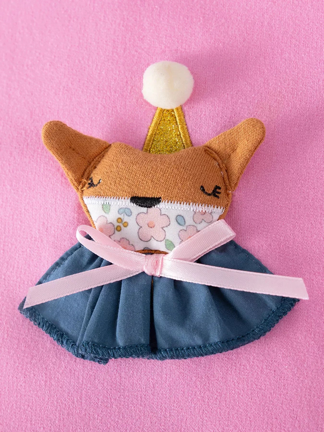 Children's Fox Applique Tulle Layered Dress - Trendsi - Flyclothing LLC