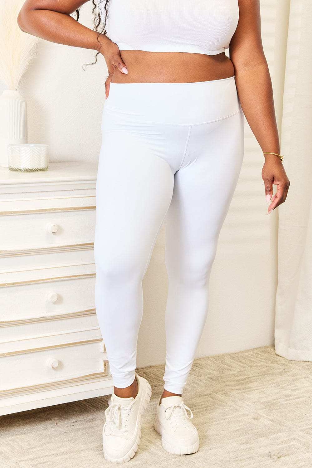 Double Take Wide Waistband Sports Leggings - Trendsi - Flyclothing LLC