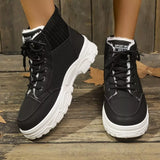Plush Lining Lace Up Boots - Trendsi - Flyclothing LLC