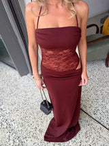 Lace Cutout Tie Shoulder Maxi Dress - Trendsi - Flyclothing LLC