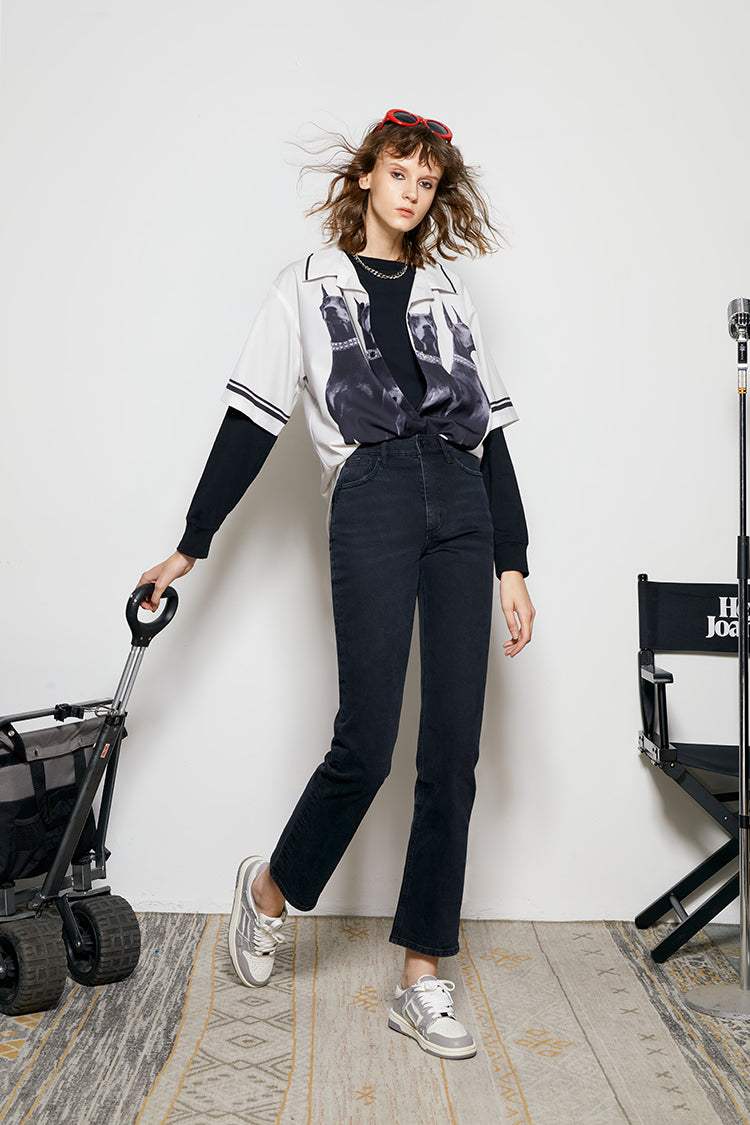 Activity Grrrl High Rise Kick Crop Jeans HJ017 - Hey Joanie - Flyclothing LLC