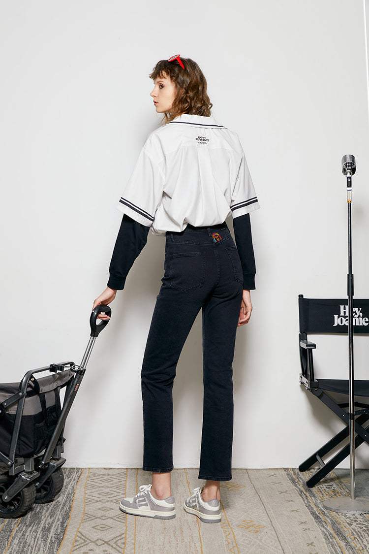 Activity Grrrl High Rise Kick Crop Jeans HJ017 - Hey Joanie - Flyclothing LLC