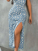 Floral Print High Slit Cami Dress - Trendsi - Flyclothing LLC