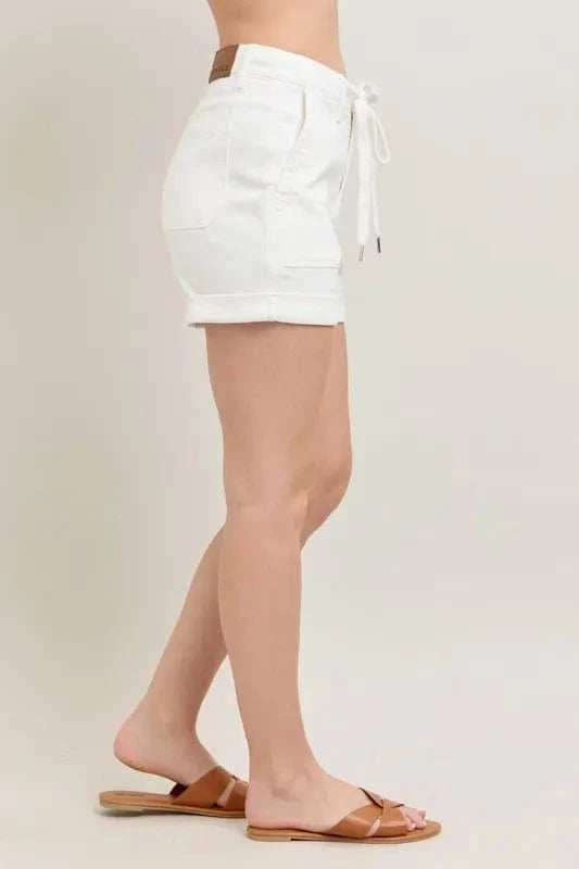 Judy Blue High Waist Cuff Denim Shorts - Trendsi - Flyclothing LLC