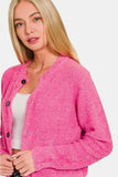 Zenana Button Down Long Sleeve Sweater Cardigan - Trendsi - Flyclothing LLC