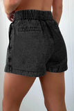 Drawstring High Waist Denim Shorts - Trendsi