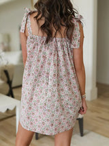 Printed Tie Shoulder Mini Cami Dress - Trendsi - Flyclothing LLC