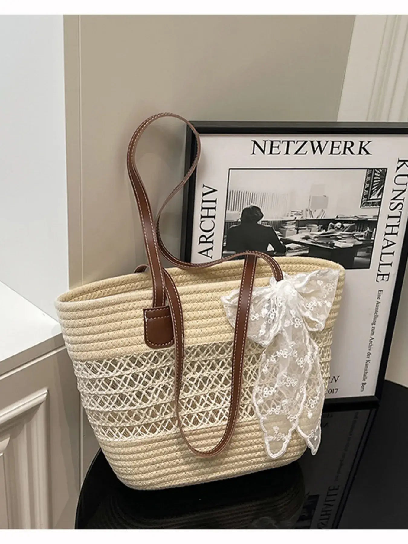 Woven Straw Shoulder Bag - Trendsi - Flyclothing LLC