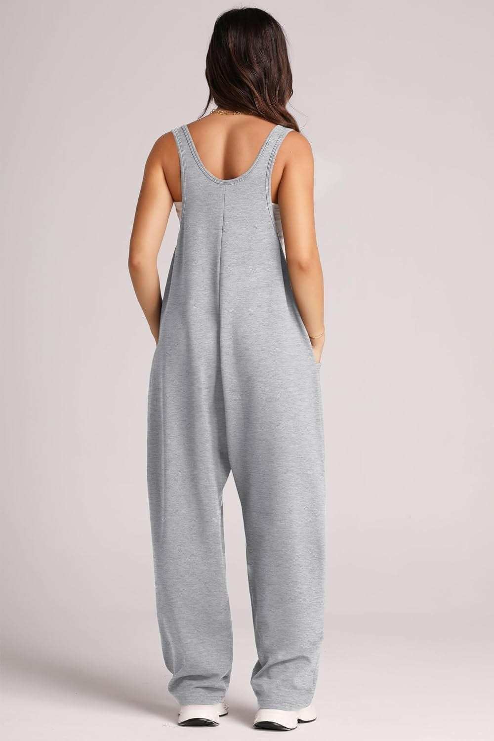 Wide Strap Jumpsuit with Pockets - Trendsi - Flyclothing LLC