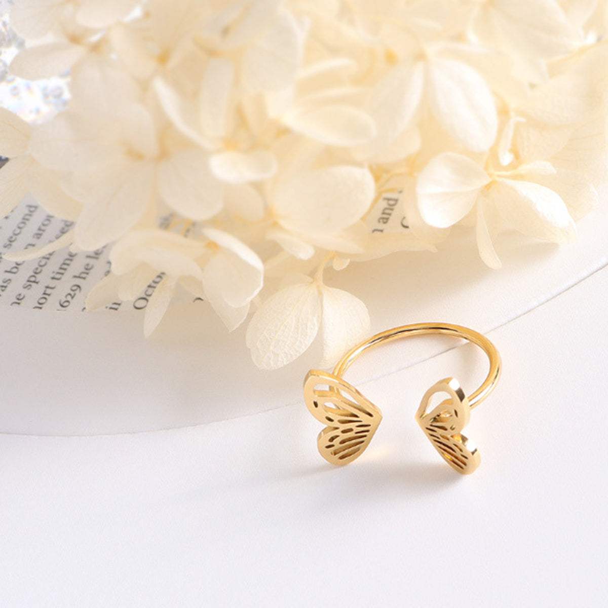 Titanium Steel Butterfly Open Ring - Trendsi - Flyclothing LLC