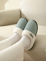 Horn Buckle Furry Texture Flat Slippers - Trendsi - Flyclothing LLC