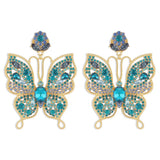 Butterfly Rhinestone Dangle Earrings - Trendsi - Flyclothing LLC