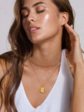 18K Gold-Plated Stainless Steel Double-Layered Necklace - Trendsi - Flyclothing LLC