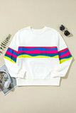 Contrast Round Neck Long Sleeve Top - Trendsi - Flyclothing LLC