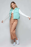 Snobbish Snap Down Quilted Crop Vest - Trendsi - Flyclothing LLC