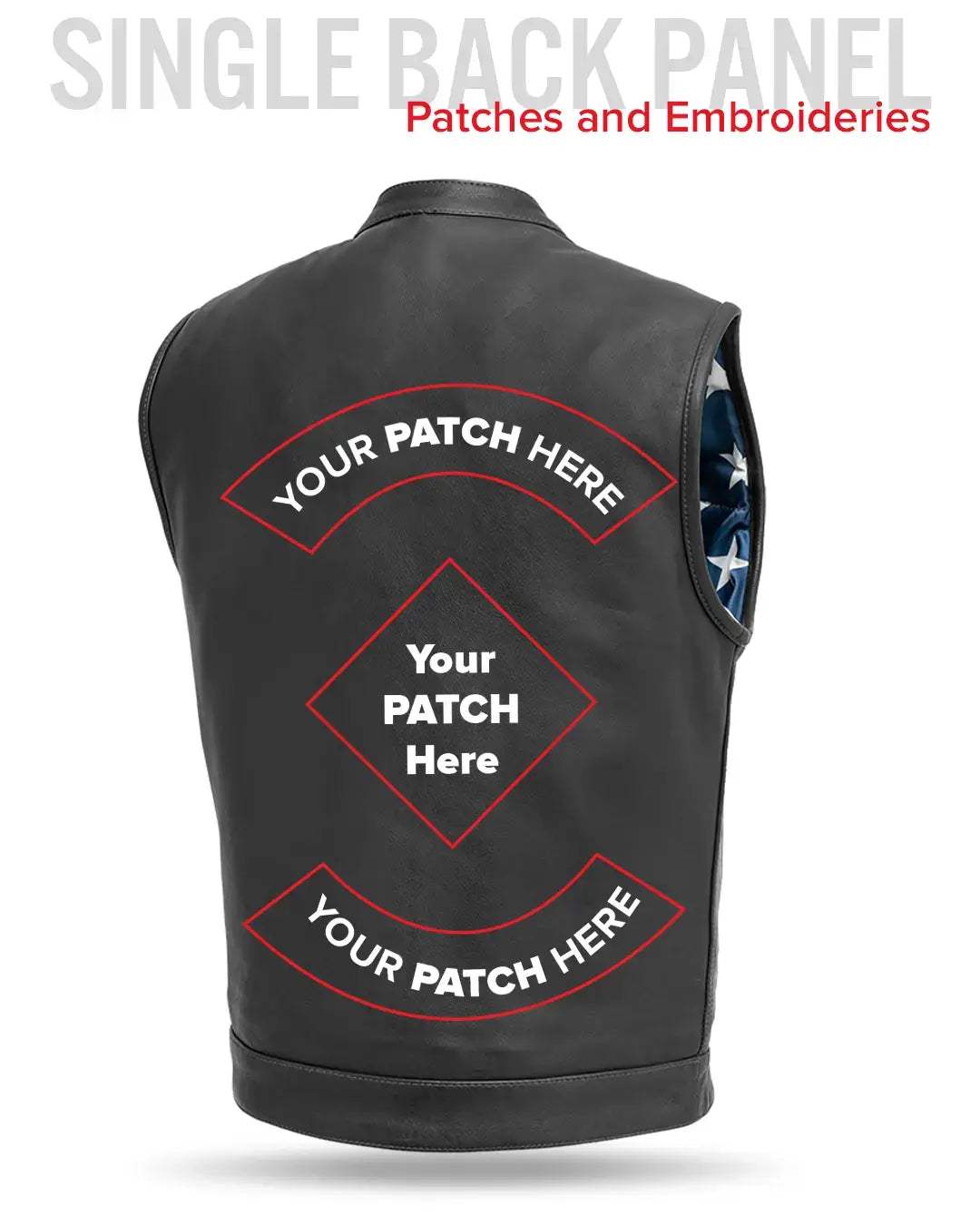 Born Free Men's Motorcycle Leather Vest - Black Stitch - First Manufacturing Company - Flyclothing LLC