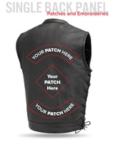 Sniper Men's Motorcycle Leather Vest - First Manufacturing Company - Flyclothing LLC
