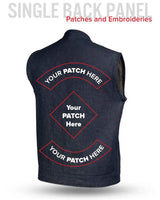 Kershaw Men's Motorcycle Denim Vest - First Manufacturing Company - Flyclothing LLC
