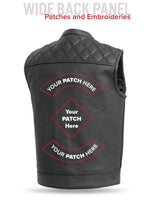 Downside Men's Motorcycle Leather Vest - First Manufacturing Company - Flyclothing LLC