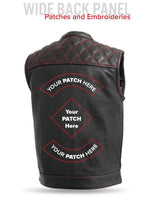 Downside Men's Motorcycle Leather Vest - First Manufacturing Company - Flyclothing LLC