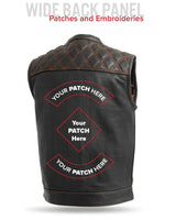Downside Men's Motorcycle Leather Vest - First Manufacturing Company - Flyclothing LLC