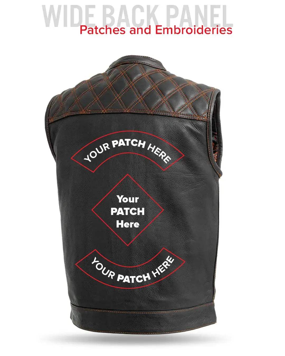Downside Men's Motorcycle Leather Vest - First Manufacturing Company - Flyclothing LLC