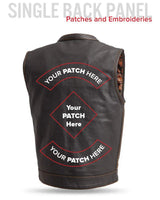 The Cut Men's Motorcycle Leather Vest, Multiple Color Options - First Manufacturing Company - Flyclothing LLC