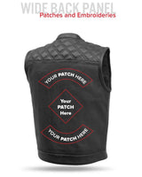 Downside Perforated Men's Motorcycle Leather Vest - First Manufacturing Company - Flyclothing LLC