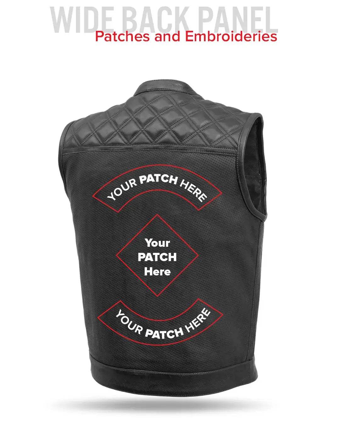 Downside Perforated Men's Motorcycle Leather Vest - First Manufacturing Company - Flyclothing LLC