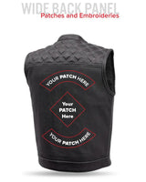 Downside Perforated Men's Motorcycle Leather Vest - First Manufacturing Company - Flyclothing LLC