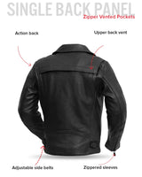 Night Rider Men's Motorcycle Leather Jacket - First Manufacturing Company - Flyclothing LLC